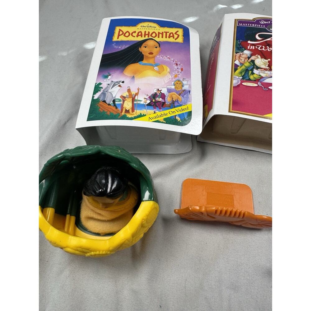 Disney Vintage Happy Meal Toys Lot 9 Pc Alice In Wonderland Pocahontas - Picture 2 of 6